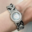 Signature Quartz Diamond White Dial Ladies Watch