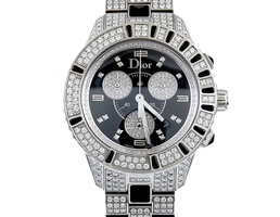 Christal Black Dial Chronograph Diamond and Black Sapphire Limited Edition