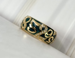 Золотое кольцо Franck Muller GREEN ENAMEL TALISMAN DIAMOND RING