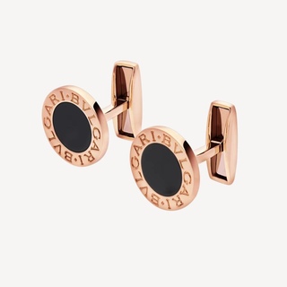 Запонки BVLGARI с чёрным ониксом