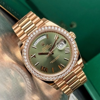 Day-Date 40 mm Rose Gold Olive Green Dial