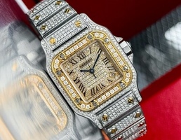 Santos Automatic Two Tone Steel and Yellow Gold Diamond