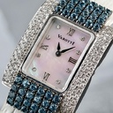 Ladies Rectangular White Gold