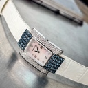 Ladies Rectangular White Gold
