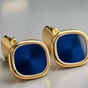 Запонки  Patek Philippe Golden Ellipse Blue Cufflinks