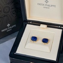 Запонки  Patek Philippe Golden Ellipse Blue Cufflinks