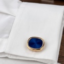 Запонки  Patek Philippe Golden Ellipse Blue Cufflinks