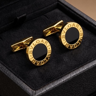 Запонки BVLGARI с чёрным ониксом