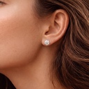 Пусеты с натуральными бриллиантами 2.03 ct. GIA