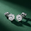 Пусеты с натуральными бриллиантами 2.03 ct. GIA
