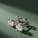 Пусеты с натуральными бриллиантами 2.03 ct. GIA
