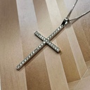 Золотая подвеска Mi Amor в виде креста с бриллиантами